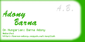 adony barna business card